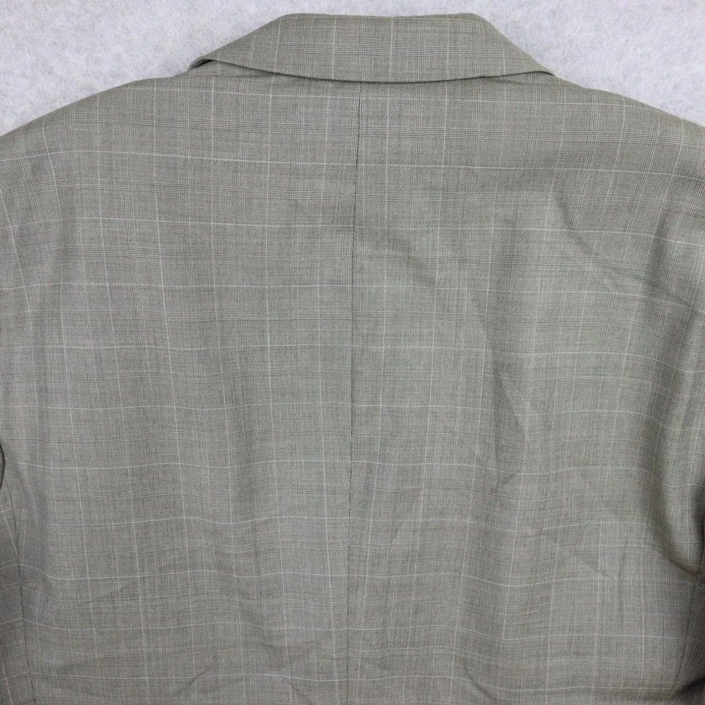 Jos‎ A Bank Blazer Mens 44L Wool 3-Button Suit Jacket Coat Business Gray Plaid
